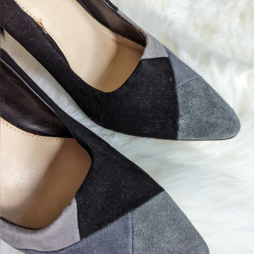 Michael Gray and Black Color Block Suede Stiletto Sadiee Pumps sz 7 - Picture 4 of 7